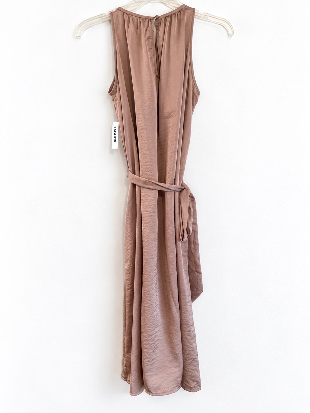 NWT Old Navy Dusty Mauve Satin Tie Waist Midi Dress Size M